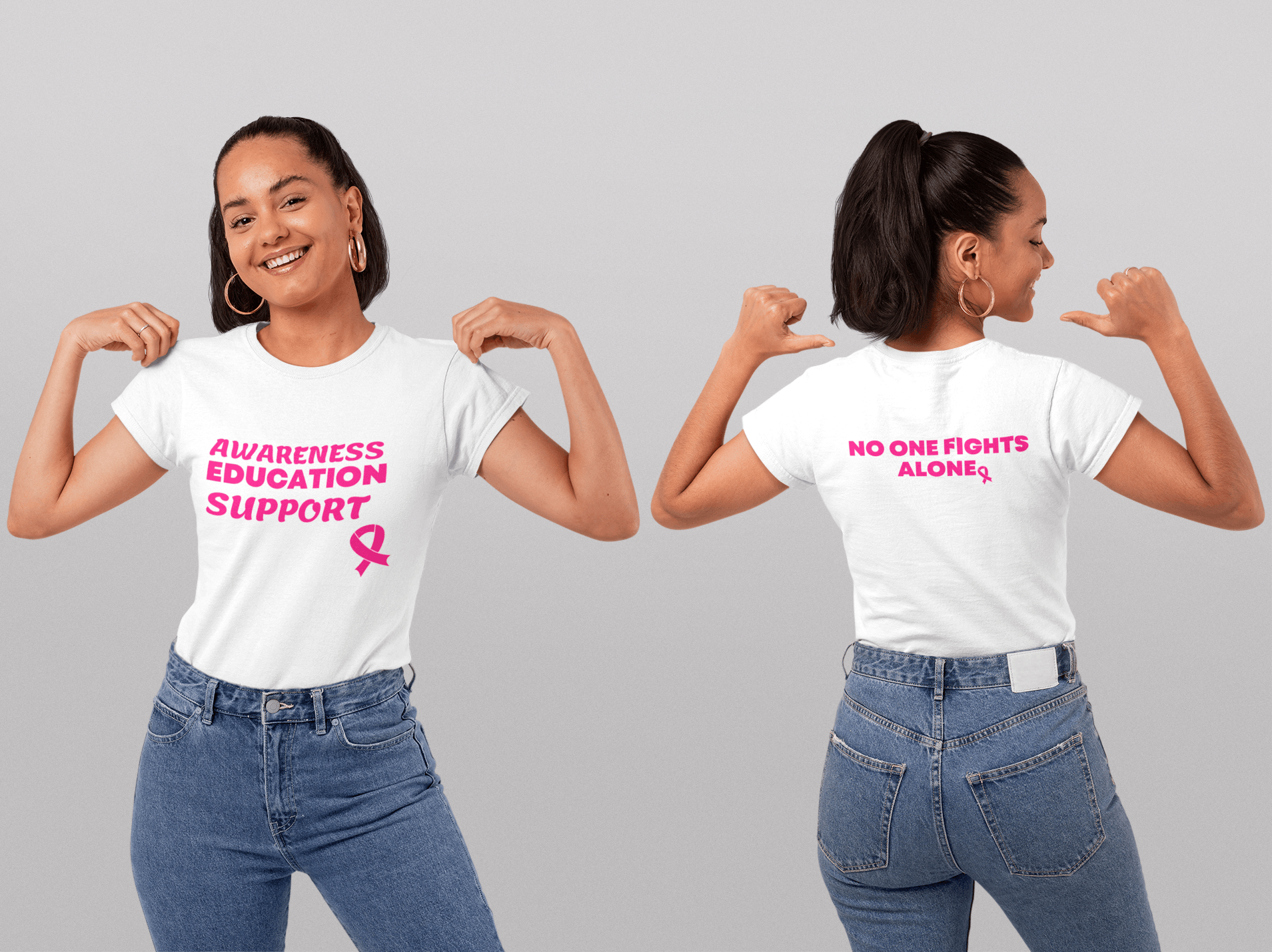 Awareness, Education, Support (Limited Edition) T-Shirt - Women Empowerment T-Shirts & Apparel | CP Designs Unlimited