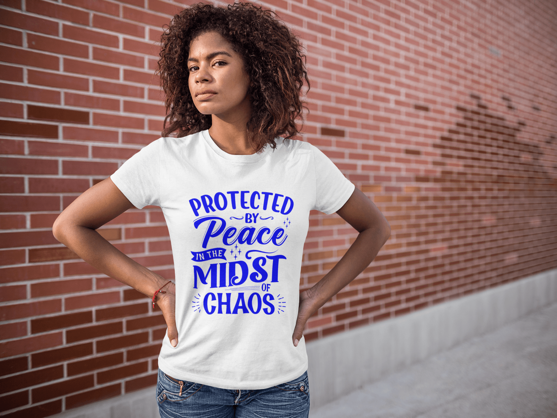 Protected by Peace in the Midst of Chaos T-shirt - Women Empowerment T-Shirts & Apparel | CP Designs Unlimited
